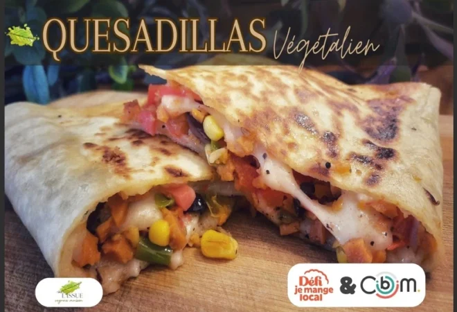Recette DÉFI JE MANGE LOCAL : Quesadillas de seitan végétalienne – L’issue Végane Maison